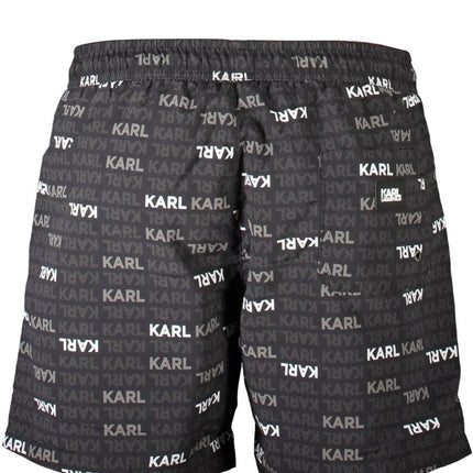 SEO. KARL LAGERFELD BEACHWEAR Badehose Herren Schwarz – Medium Beach Boxer mit Slip - Weiß Linkreich