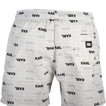 SEO. KARL LAGERFELD BEACHWEAR Badehose Herren Schwarz – Medium Beach Boxer mit Slip - Weiß Linkreich