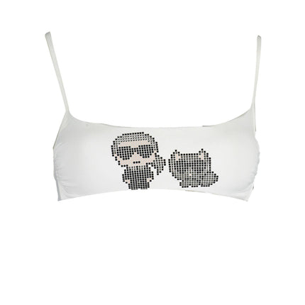 KARL LAGERFELD BEACHWEAR BADEANZUG-TOP DAMEN WEIß