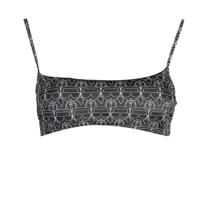 KARL LAGERFELD BEACHWEAR Bandeau-Badeanzug Damen – Schwarz mit Logo-Details