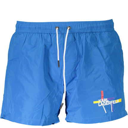 Karl Lagerfeld Beachwear Badeanzughose Herren Grau – Badeshorts mit Logo-Print