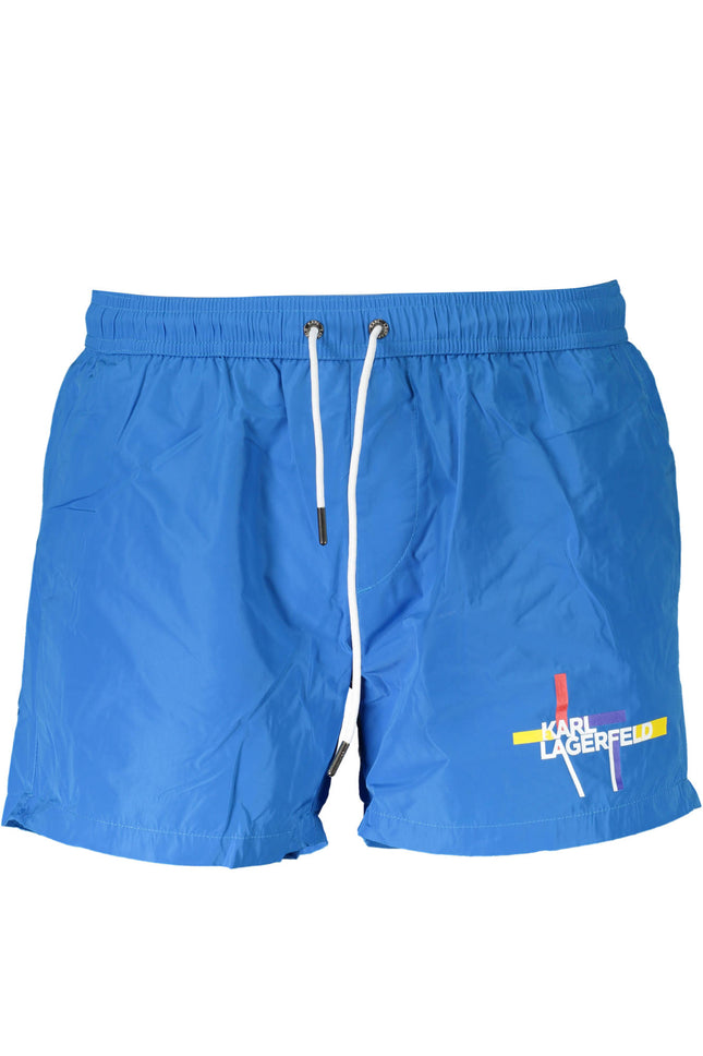 Karl Lagerfeld Beachwear Badeanzughose Herren Grau – Badeshorts mit Logo-Print