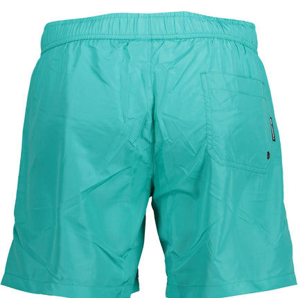 KARL LAGERFELD BEACHWEAR Badeanzughose Herren Grün – Elastischer Bund & Logo-Applikation