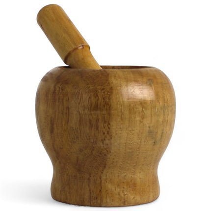 Holz Mörser mit Knüppel – Klein, naturbelassen