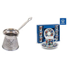 KayaHome Cezve No 6 Induktion 350 ml Mokka-Set mit 6 Moccatassen – Tassen-Set Tulip
