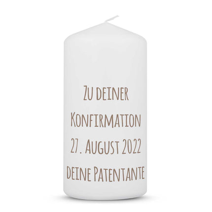 SEO. Kerze "Konfirmation" für Jungen und Mädchen - Kleine Kerze Linkreich