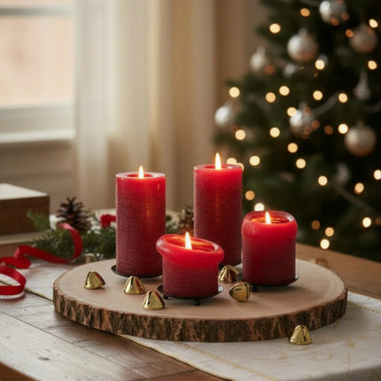 Kerzenhalter schwarz 4 Stück Stumpenkerzen Teller Kerzenteller Weihnachten 12 cm (Kerzenhalter) kaufen bei Linkreich – Jetzt entdecken!