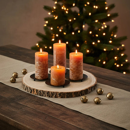 Kerzenhalter schwarz 4 Stück Stumpenkerzen Teller Kerzenteller Weihnachten 12 cm (Kerzenhalter) kaufen bei Linkreich – Jetzt entdecken!