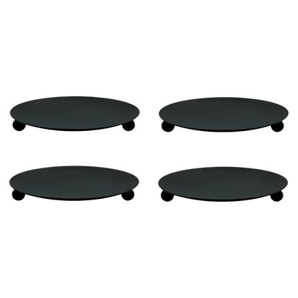 Kerzenhalter schwarz 4 Stück Stumpenkerzen Teller Kerzenteller Weihnachten 8,5 cm (Kerzenhalter) kaufen bei Linkreich – Jetzt entdecken!