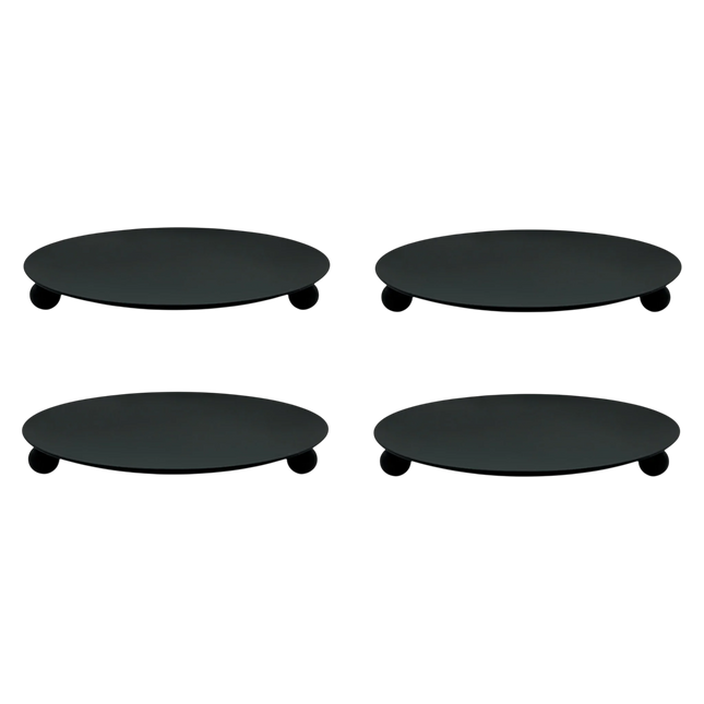 Kerzenhalter schwarz 4 Stück Stumpenkerzen Teller Kerzenteller Weihnachten 8,5 cm (Kerzenhalter) kaufen bei Linkreich – Jetzt entdecken!