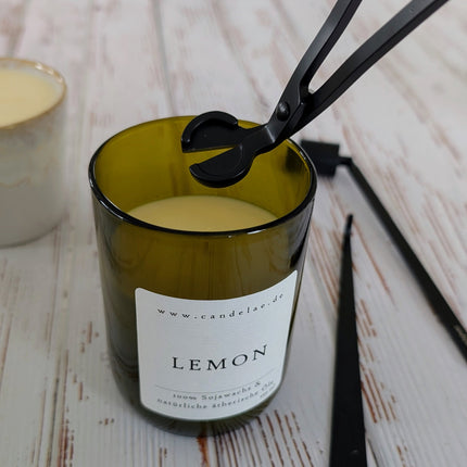 Kerzenpflege-Set Schwarz – Dochtschere, Kerzenlöscher & Dochtheber für Duftkerzen