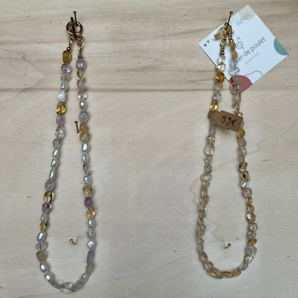 SEO. Kette große Perlen Atelier de Poulet - Beige Linkreich