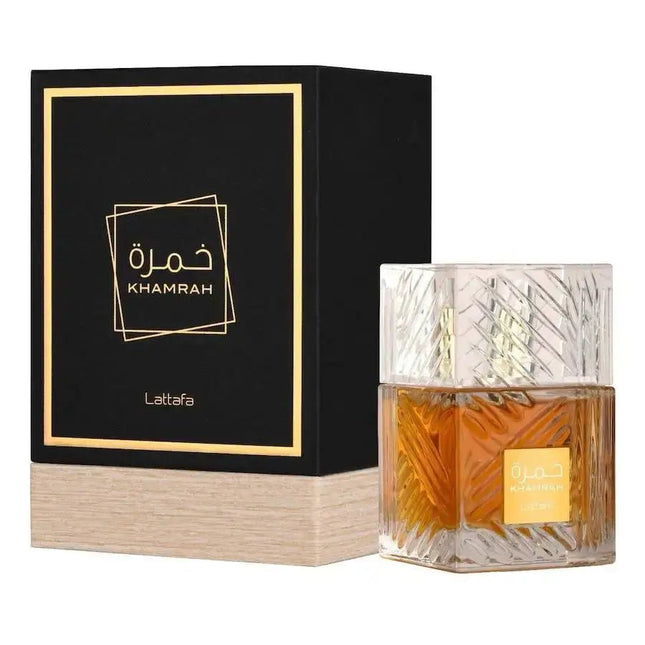 Khamrah Lattafa 100 ml – Orientalischer Unisex-Duft mit Zimt, Vanille & Praline. Langanhaltend, süß-würzig, luxuriös.