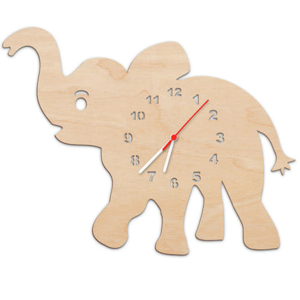 SEO. Kinder Wanduhr im Baby - Elefanten Design - Natur Linkreich