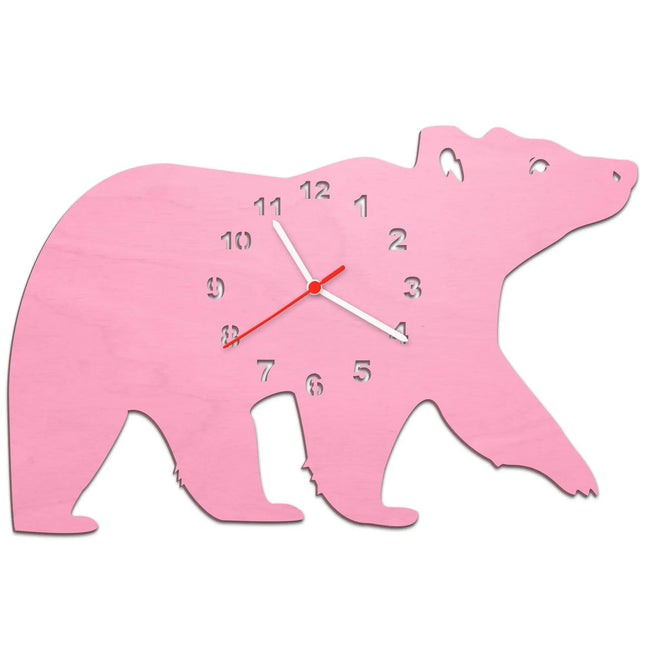 SEO. Kinder Wanduhr im Bären Design - Rosa Linkreich