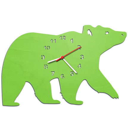 SEO. Kinder Wanduhr im Bären Design - Grün Linkreich