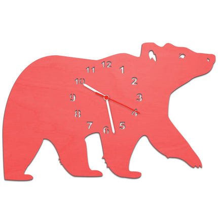 SEO. Kinder Wanduhr im Bären Design - Rot Linkreich