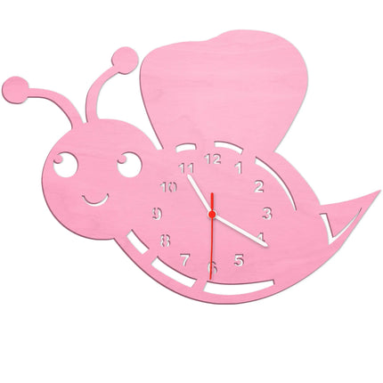 SEO. Kinder Wanduhr im Bienen Design - Rosa Linkreich