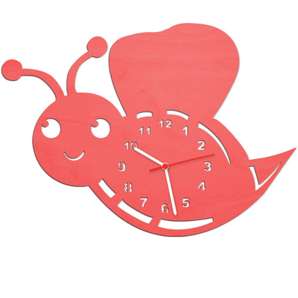 SEO. Kinder Wanduhr im Bienen Design - Rot Linkreich