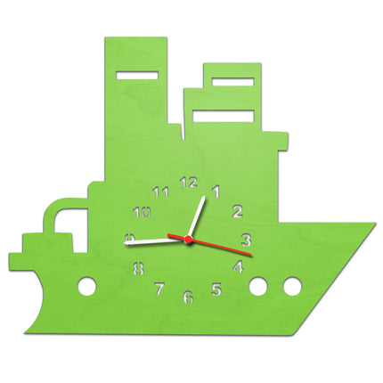 SEO. Kinder Wanduhr im Boot Design - Grün Linkreich