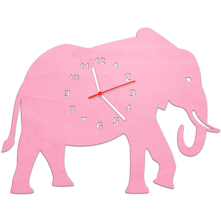 SEO. Kinder Wanduhr im Elefanten Design - Rosa Linkreich