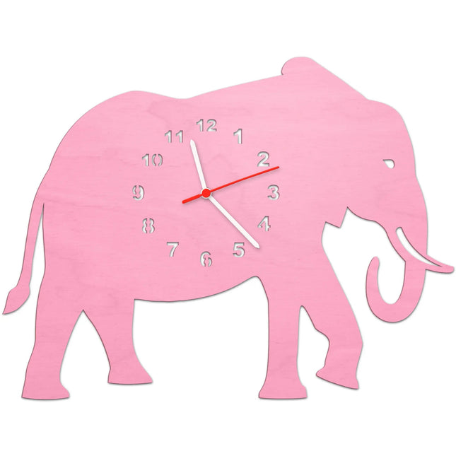 SEO. Kinder Wanduhr im Elefanten Design - Rosa Linkreich