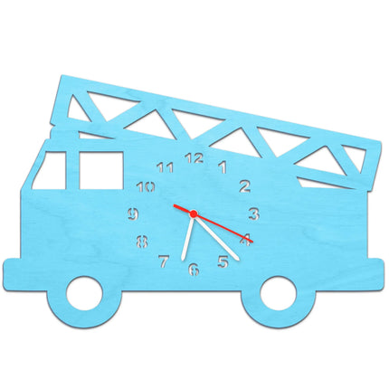 SEO. Kinder Wanduhr im Feuerwehrauto Design - Baby Blau Linkreich