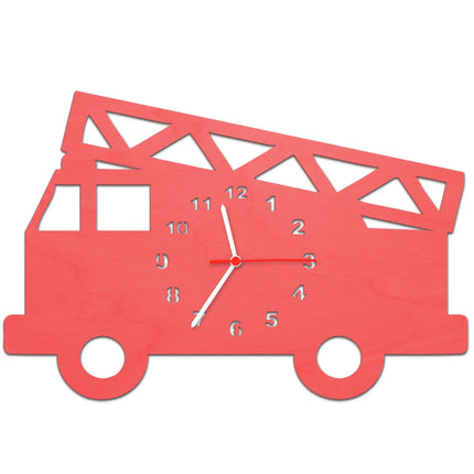 SEO. Kinder Wanduhr im Feuerwehrauto Design - Rot Linkreich