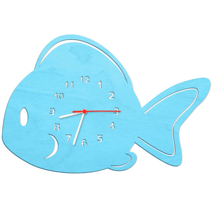 SEO. Kinder Wanduhr im Fisch Design - Baby Blau Linkreich