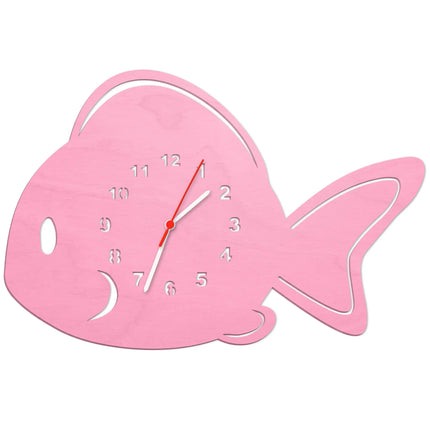 SEO. Kinder Wanduhr im Fisch Design - Rosa Linkreich