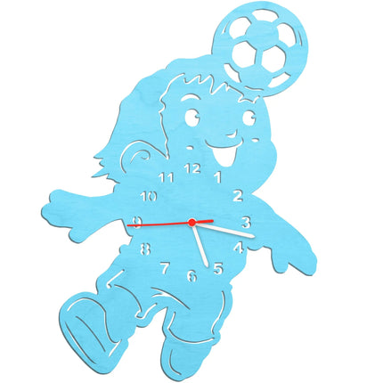 SEO. Kinder Wanduhr im Fußballer Design - Rosa Linkreich
