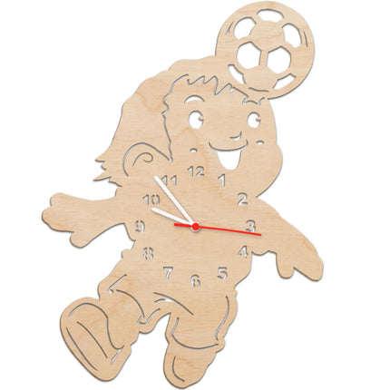 SEO. Kinder Wanduhr im Fußballer Design - Rosa Linkreich