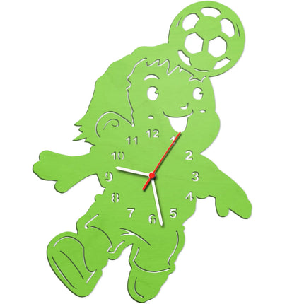 SEO. Kinder Wanduhr im Fußballer Design - Rosa Linkreich