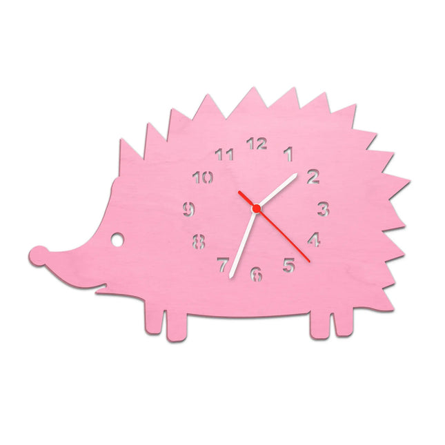 SEO. Kinder Wanduhr im Igel Design - Rosa Linkreich