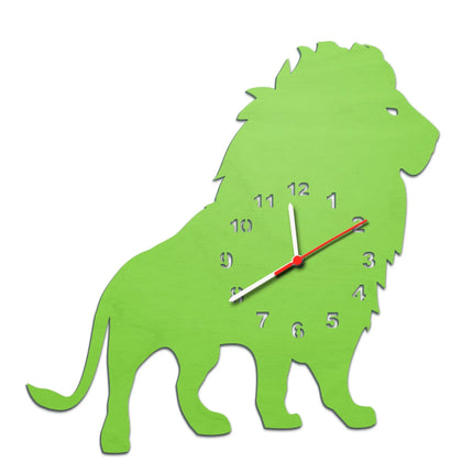 SEO. Kinder Wanduhr im Löwen Design - Grün Linkreich