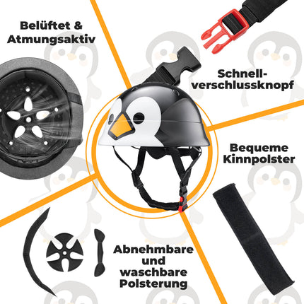 Kinderhelm Fahrradhelm 48 - 52cm 2 - 5 Jahre – Pinguin - Design (Fahrradhelme) kaufen bei Linkreich – Jetzt entdecken!