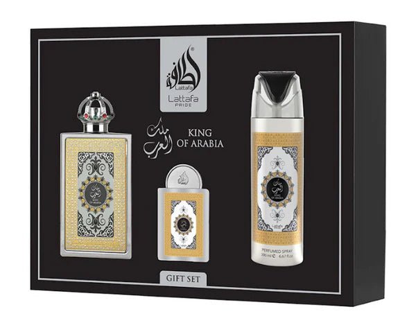 King of Arabia Geschenkset von Lattafa Pride | Orientalisch - würzig | Herren | 3 - teilig (Geschenkset) kaufen bei Linkreich – Jetzt entdecken!