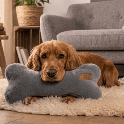 SEO. Kissen KUSCHELKNOCHEN Kuschelfell (vegan) - stone Linkreich