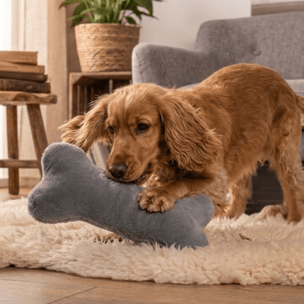 SEO. Kissen KUSCHELKNOCHEN Kuschelfell (vegan) - stone Linkreich