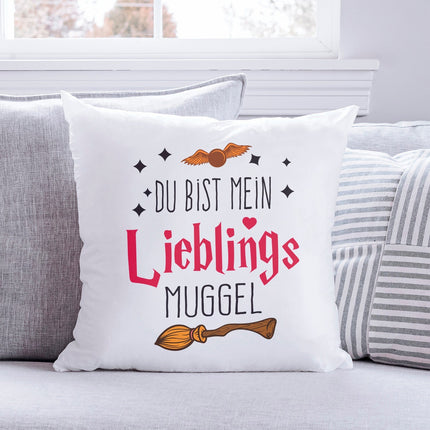 SEO. Kissen mit Spruch Du bist mein Lieblingsmuggel - mit Füllung Linkreich