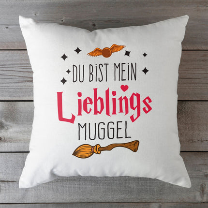 SEO. Kissen mit Spruch Du bist mein Lieblingsmuggel - mit Füllung Linkreich