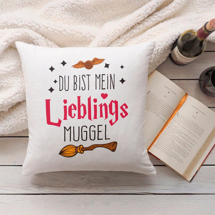 SEO. Kissen mit Spruch Du bist mein Lieblingsmuggel - mit Füllung Linkreich