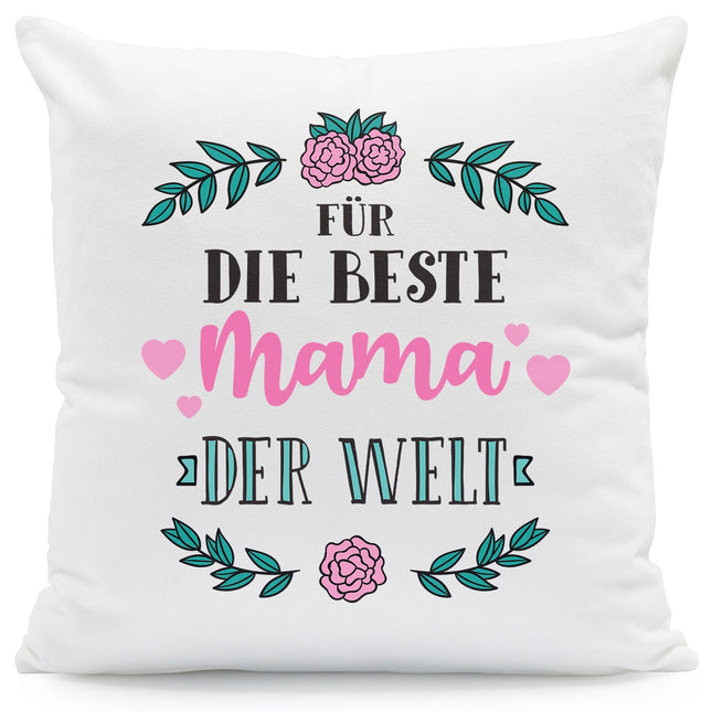 SEO. Kissen mit Spruch Für die Beste Mama der Welt - mit Füllung Linkreich