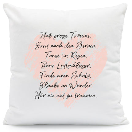SEO. Kissen mit Spruch Traumsprüche - mit Füllung Linkreich