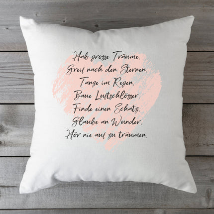 SEO. Kissen mit Spruch Traumsprüche - mit Füllung Linkreich