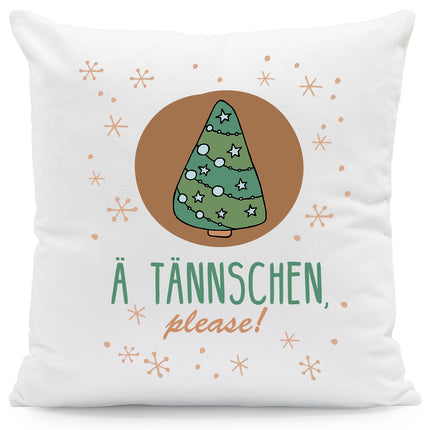 SEO. Kissen mit Weihnachtsmotiv - A Tännschen - Weihnachtsdeko - Geschenke für Frauen & Männer - ohne Füllung Linkreich