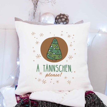 SEO. Kissen mit Weihnachtsmotiv - A Tännschen - Weihnachtsdeko - Geschenke für Frauen & Männer - ohne Füllung Linkreich