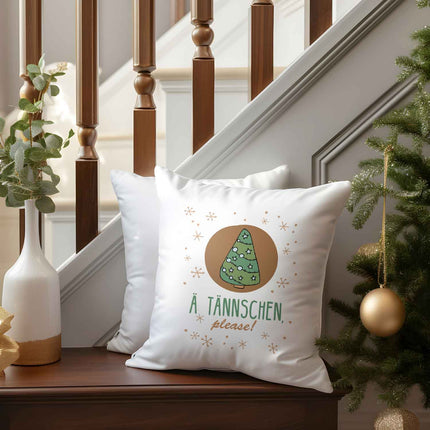 SEO. Kissen mit Weihnachtsmotiv - A Tännschen - Weihnachtsdeko - Geschenke für Frauen & Männer - ohne Füllung Linkreich