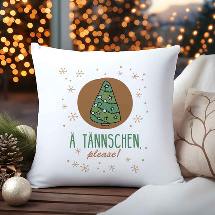SEO. Kissen mit Weihnachtsmotiv - A Tännschen - Weihnachtsdeko - Geschenke für Frauen & Männer - ohne Füllung Linkreich