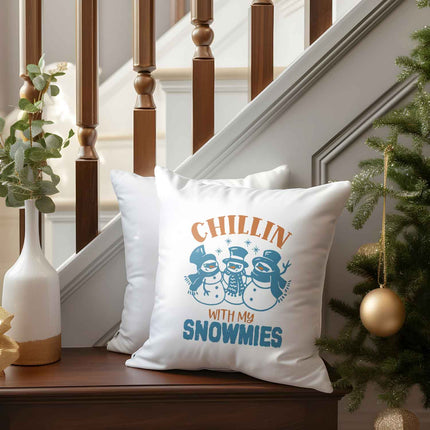 SEO. Kissen mit Weihnachtsmotiv - Chilling with my - Weihnachtsdeko - Geschenke für Frauen & Männer - ohne Füllung Linkreich